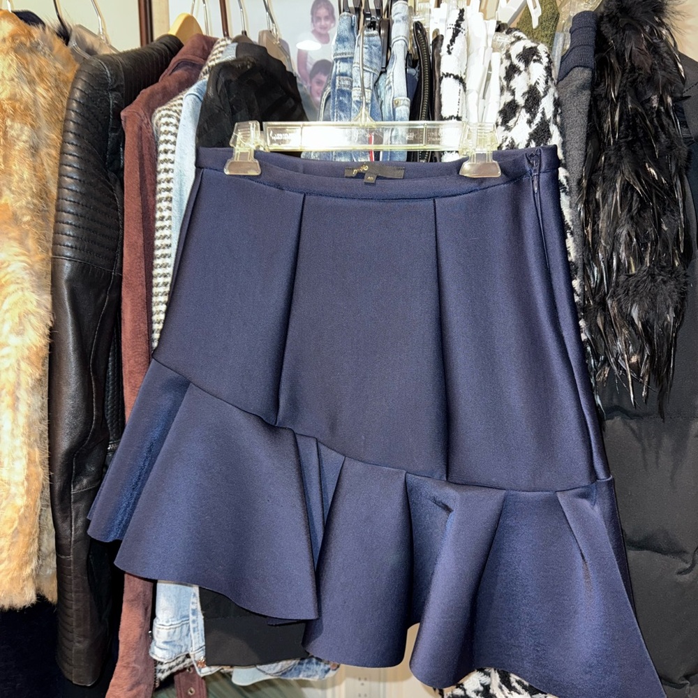 Maje Asymmetric Ruffle Skirt